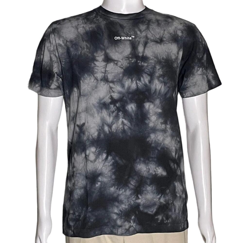 Off-White c/o Virgil Abloh FW22 Gray Tie-Dye Arrow Slim T-Shirt Men's Medium